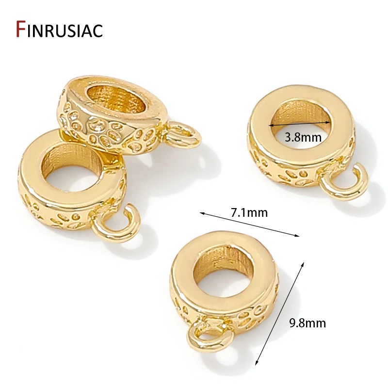14K vergoldetes Messing, runde Anhänger-Bügelperlen-Anschlüsse, Bügel für Anhänger, Schmuck, DIY-Halsketten-Armbänder, die Entdeckungen herstellen – Detail 17