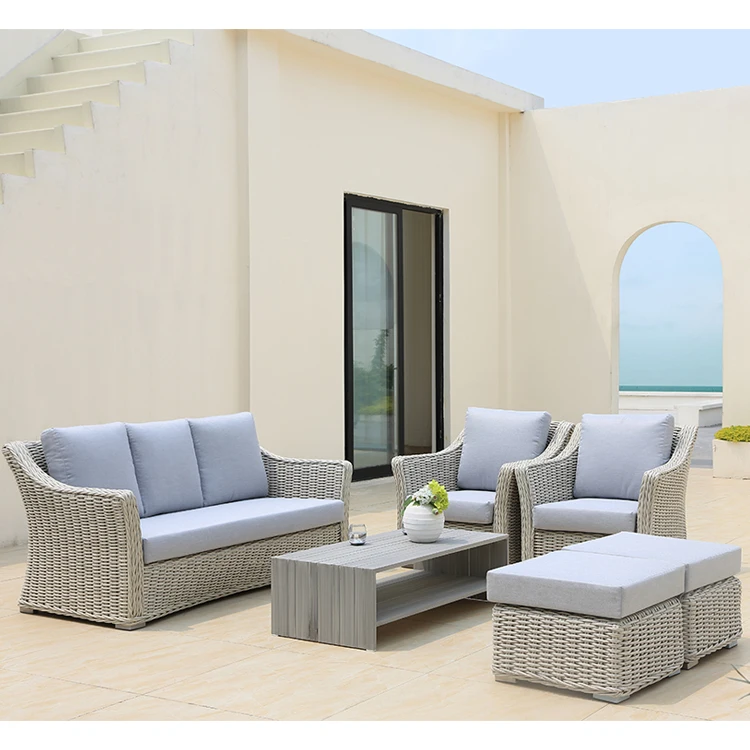 di-Modern Outdoor Furniture French Sofa Mombasa Rattan Luxury Sofas Outdoor Furniture 6Pcs Set