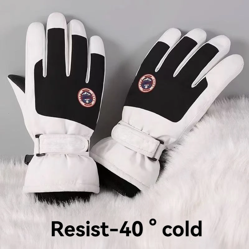 Winter Ski Gloves for Ladies Outdoor Sports Warm Water refining Touch Screen Velvet and Thickened Mountaineering Cycling Gloves