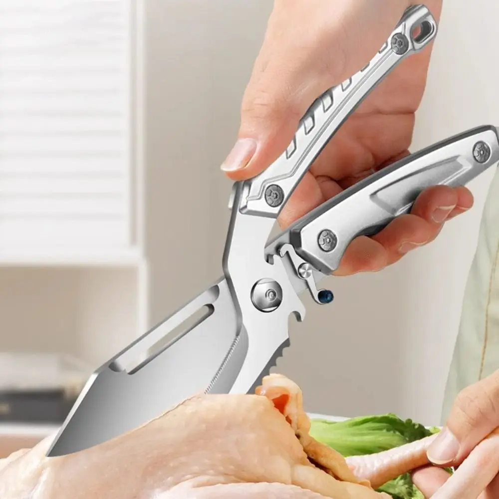 

Peeler Removable Chicken Bone Scissor with Safety Buckle Non-slip Handle Barbecue Scissor Stainless Steel Food Cutter Fish