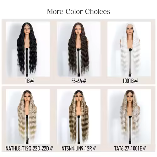 Noble Synthetic Lace Front Wig 36 " Long Wavy Lace Part Body Wavy Golden Wig For Women Lace Front Wig Ombre Blonde Cosplay Wig - Image 5