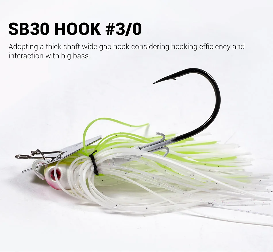 NOEBY Chatterbait Bladed Jig 10,5g-35g Stark Vibrierender Köder mit Stinger-Haken für Barsch- und Hechtangeln – Detail 7