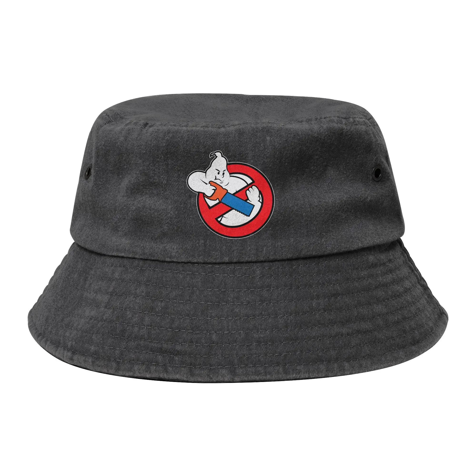 Ghost  Busters Cartoon   Bucket Hats Unisex Outdoor Movie  Distressed Denim Fishing Caps Spring Picnic  Boonie Hat