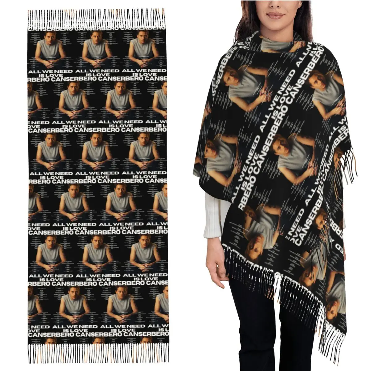 

Canserbero шарф с кисточками, женские мягкие теплые шали и накидки, длинная осенне-зимняя шаль