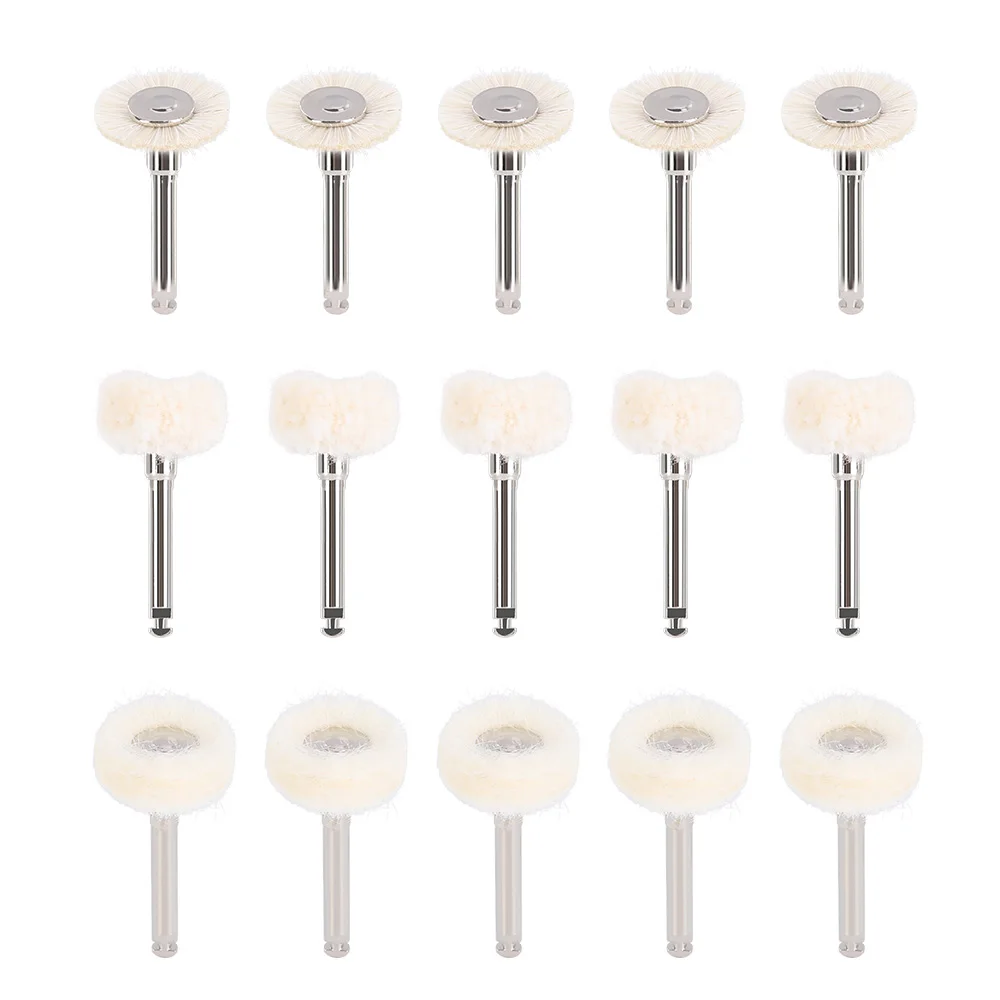 AZDENT 10Pcs Dental Polishing Brush Felt Wheel Wool Cotton Polishing Brushes Polisher for Rotary Tool 2.35mm Polishing Wheel