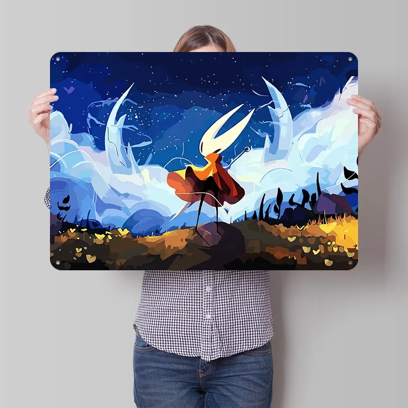 Hornet From Hollow Knight Digital Art Personalized 3D Textured Metal Poster Wall Art Tinplate Sign for Bedroom Decorations House