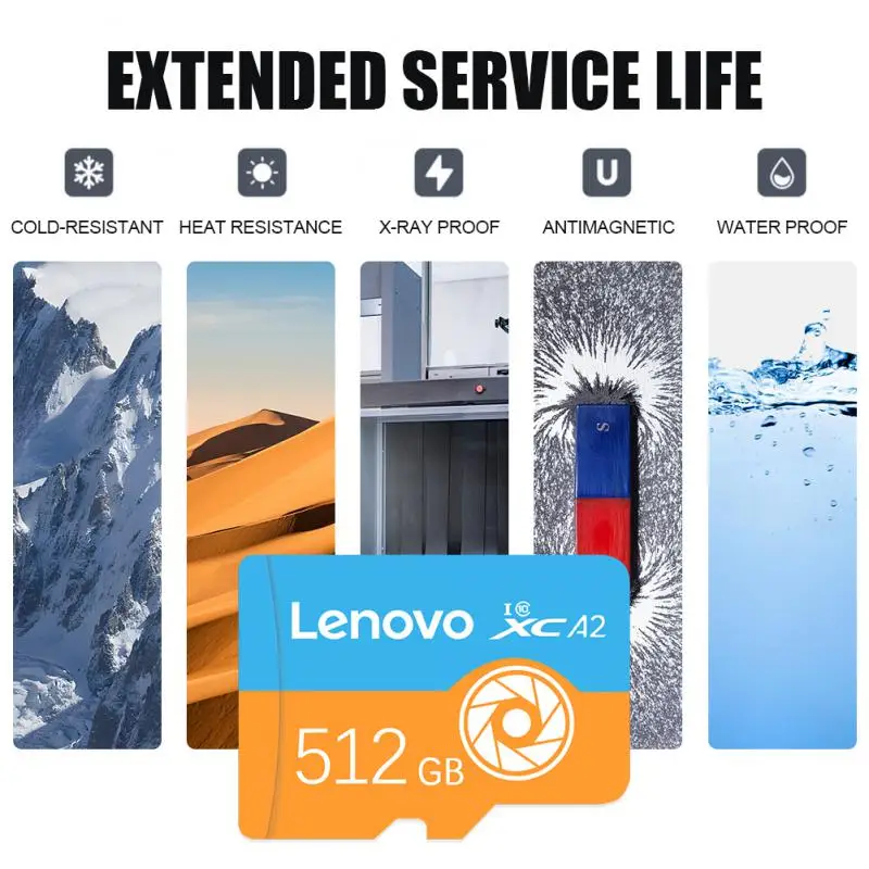 Lenovo 2/1TB Micro TF Card 64GB Memory Cards 128GB 256GB High Speed SD/TF Flash Memory Card 256 128GB SD Flash MemoryCard