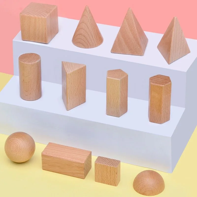 

Montessori Mystery Bag Wood Sensory Toys Objects Geometric Shapes Natural Wood Color Solid Wood 3 Years Old