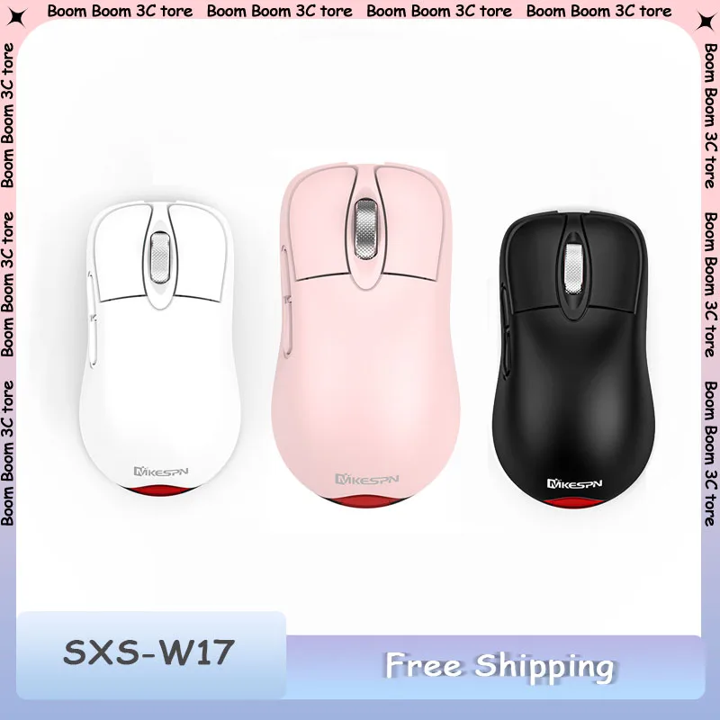 

MKESPN W17 Wireless Mouse 24000DPI Tri-mode Bluetooth 2.4G Wireless Macro RGB Portable Office E-Sports Gaming Accessories