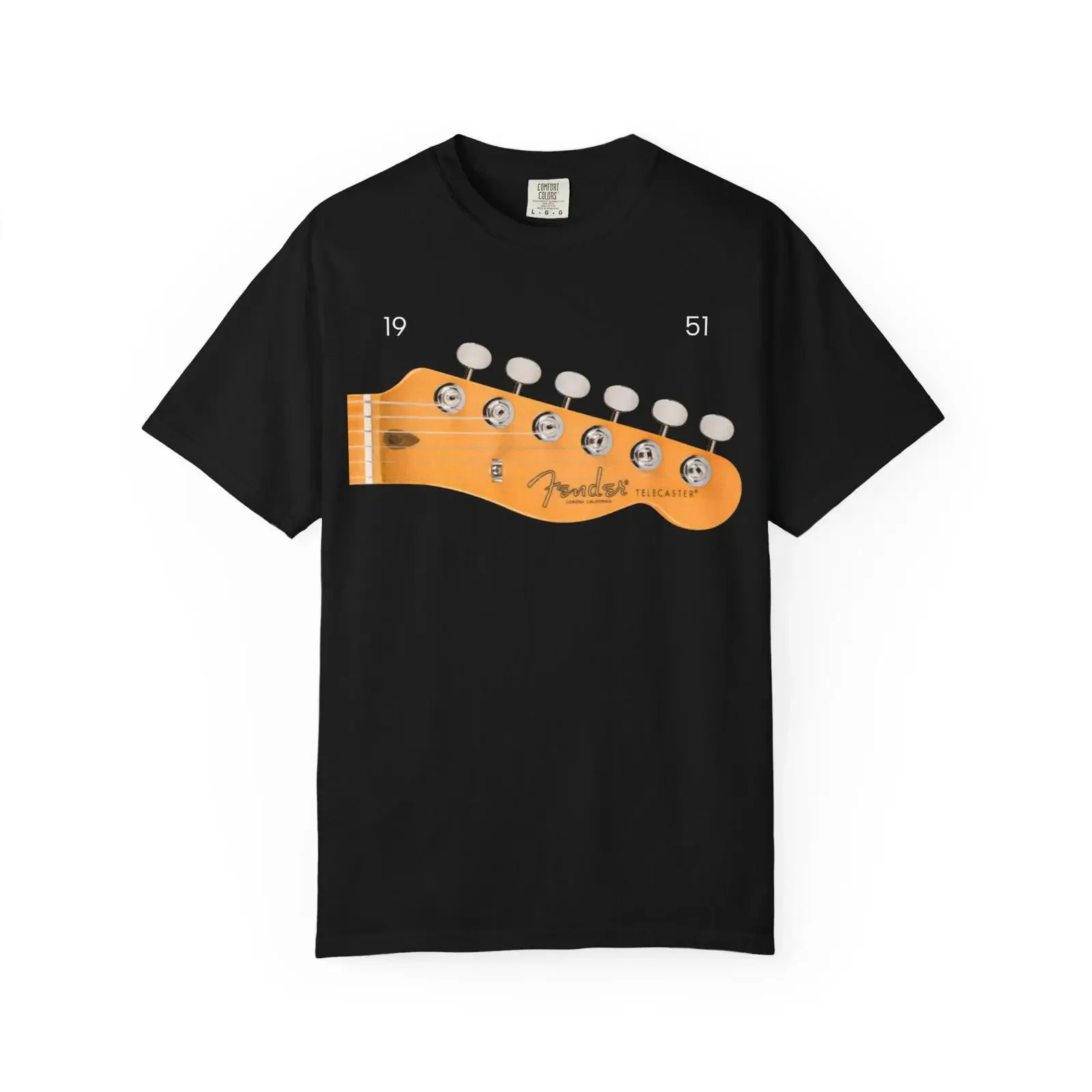 1951 Telecaster Neck T Shirt vintage Washed designer clothes graphic streetwear Slightly Casual Versatile homme Unisex