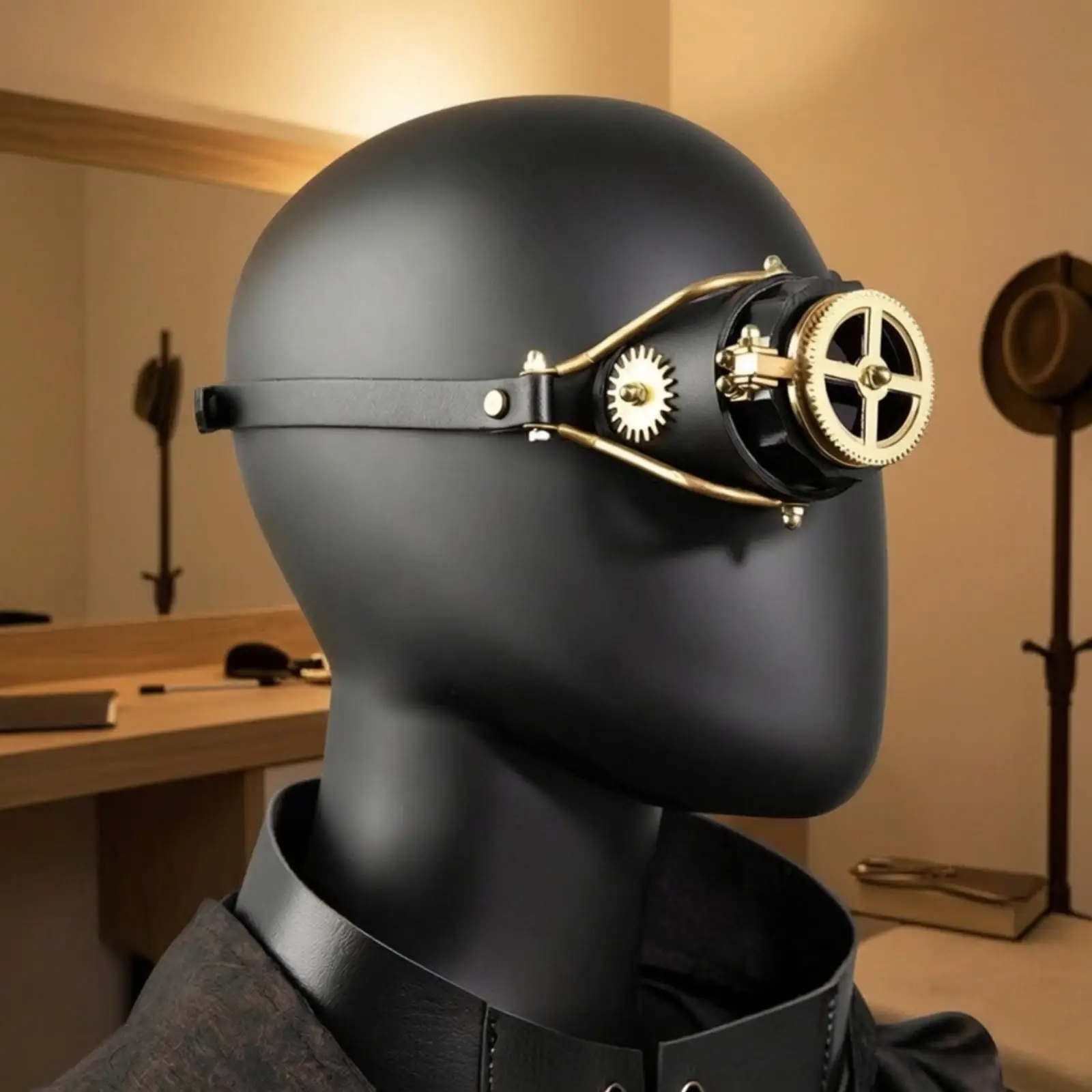 Vintage Industrial Goggles Steampunk Eye Wear with Lavender Lens for Gothic Cosplay Stage Performance Accessories