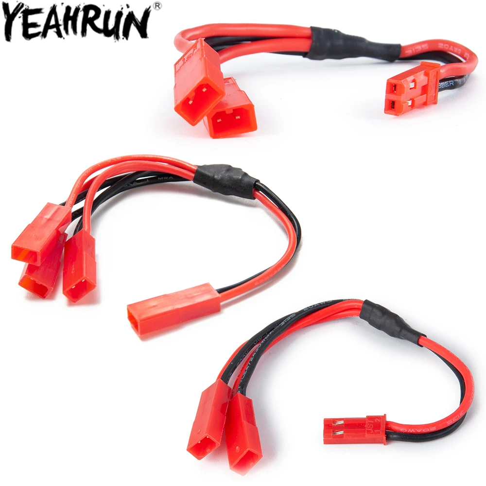 YEAHRUN Y Cable ESC Power Supply External Wiring JST Male Female Plug 1 TO 2, 1 TO 3 for 1/10 RC Crawler Car TRX6 TRX4 Bronco