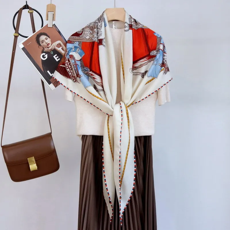 Agujeros de mezcla de lana y seda con forma triangular, chales enrollados a mano, bufandas, bolsa, decoración de ropa, accesorios para el cuello, regalo para amantes de la madre