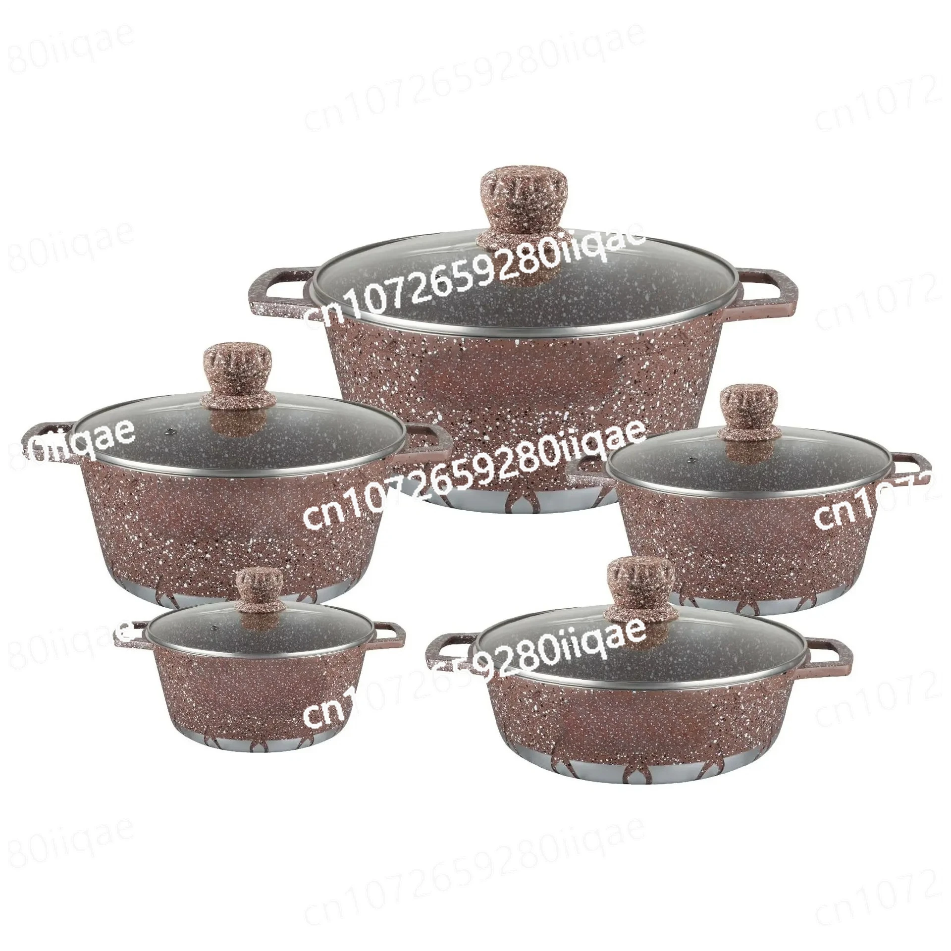 

Cooking Pots 10pieces Nonstick Granite New Die Casting Aluminum Big Kitchen Accessories Cookware Cooking Pots