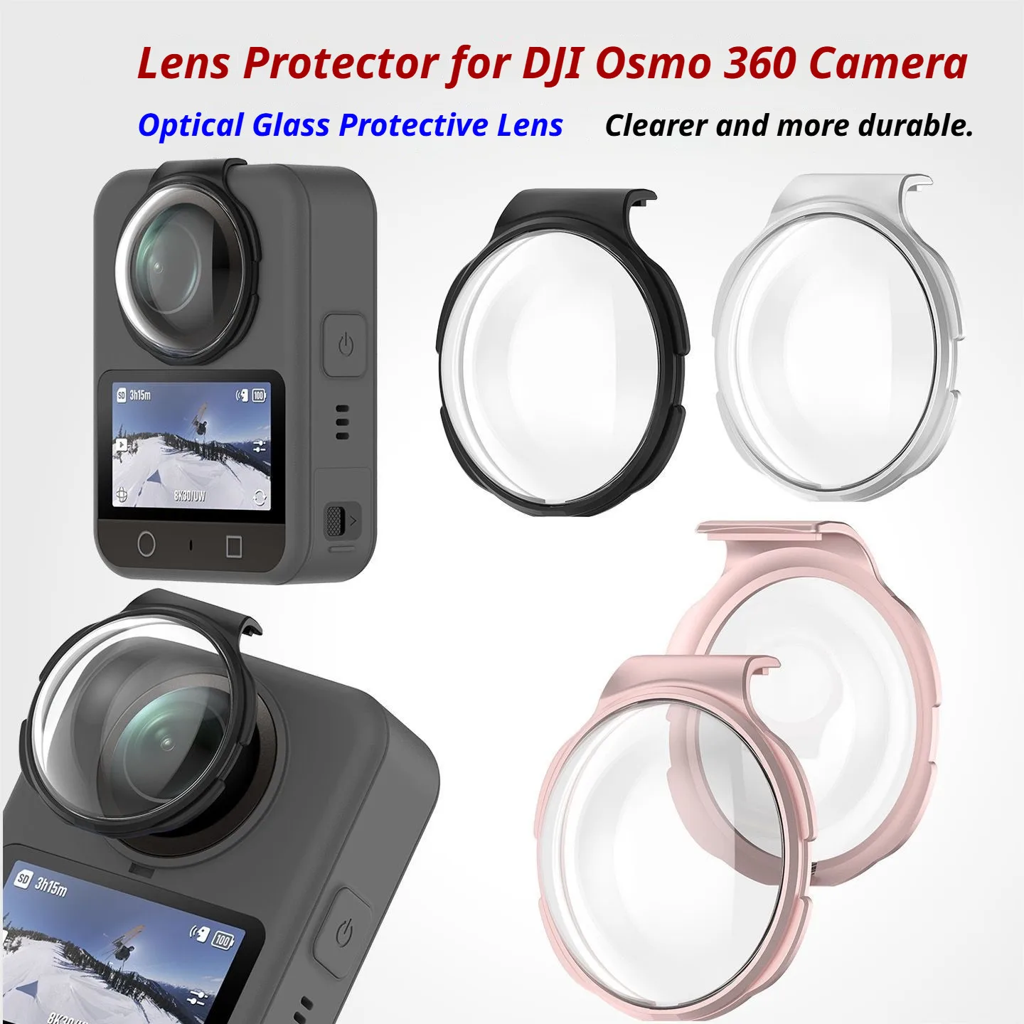 

2PCS/Set Optical Tempered Glass Camera Protectors for DJI Osmo 360 Scratch-Resistant Sturdy Panoramic Camera Lens Cover Caps