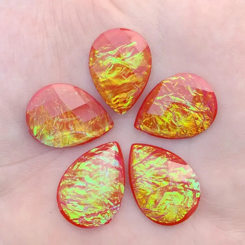 DIY 18*25mm Flat back Resin Tear drop Stones and crystals Rhinestone applique DIY Wedding Dress Beads 12pcs HE75
