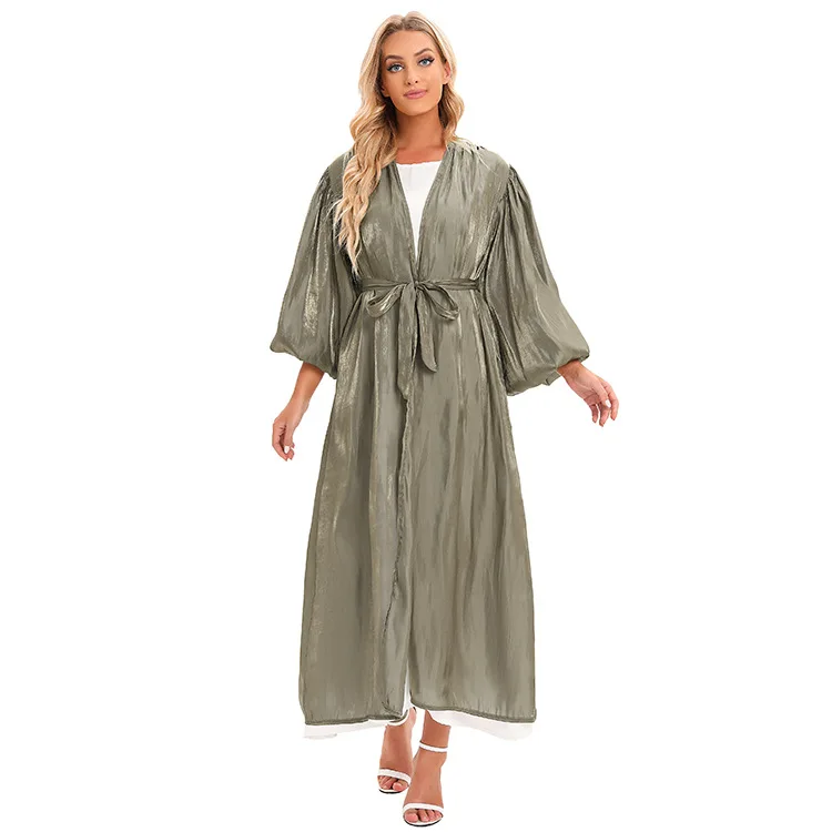 Mode musulmane Abaya élégant modeste mode longue robe nouveau Style manches bouffantes Cardigan approvisionnement Direct d'usine Abayas