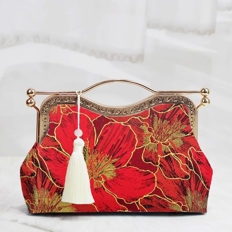 

Classic Vintage Women Tote Women's Handbags Hand Fringe Bag Original Handmade Bag Chain Strap Mother Gift Well Bags