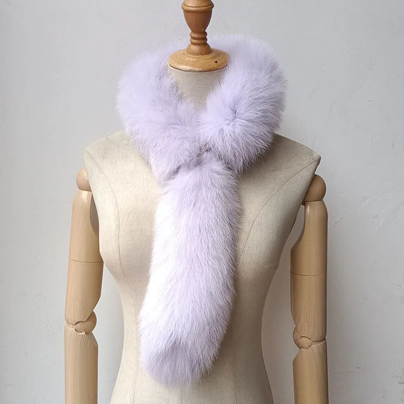 

Women Winter Real Fox Fur Scarf Warm Soft Genuine Long Fur Scarves High Quality Luxury Thick Natural Fur Neck Warmer