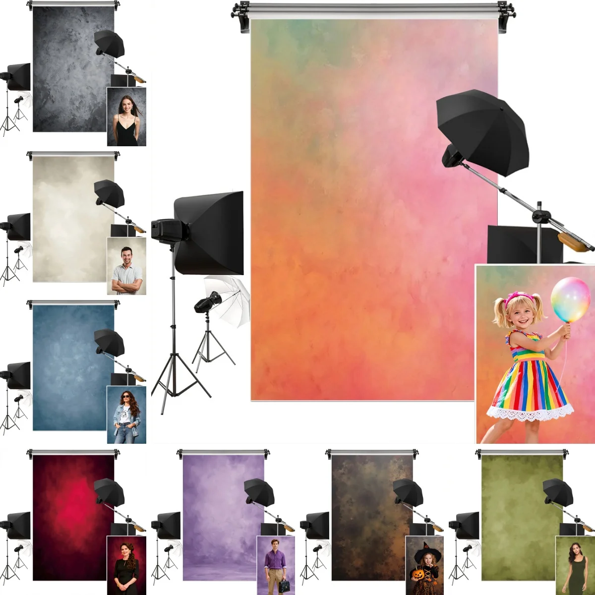 Abstract Gradient Color Photography Backdrop Maternity Kid Adult Art Portrait Wedding Birthday Party Decoration Photo Background