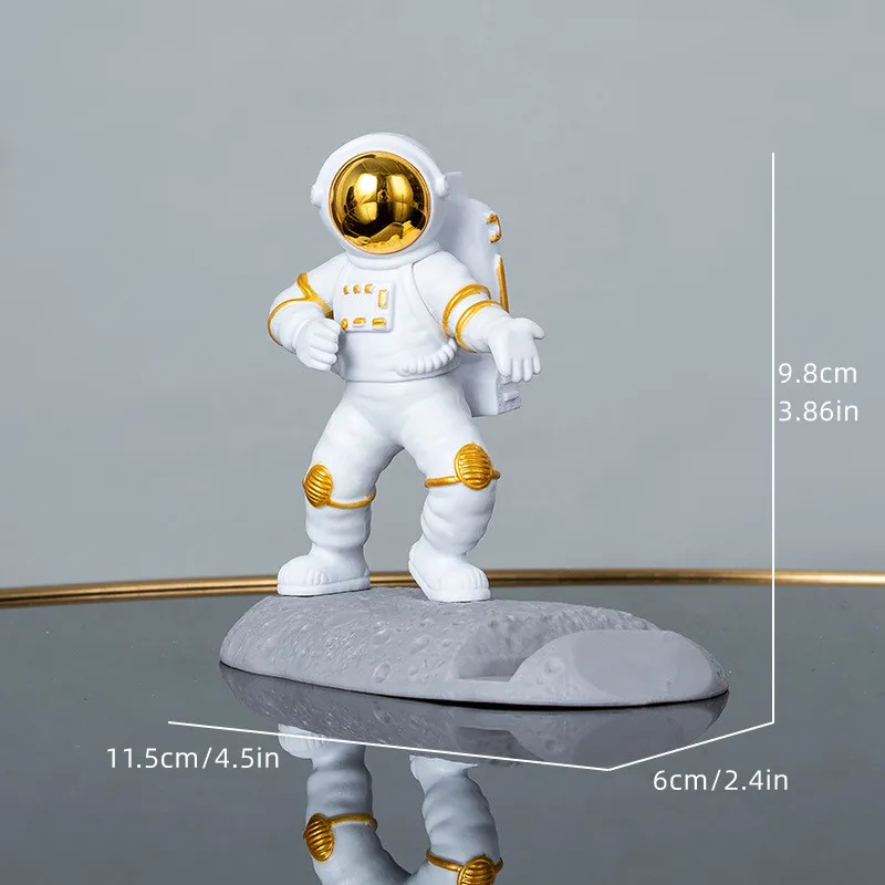 Statuetka kosmiczna biurowa ozdoba na telefon komórkowy figurki astronautów podkładka do telefonu komórkowego uchwyt na stojak akcesoria prezenty