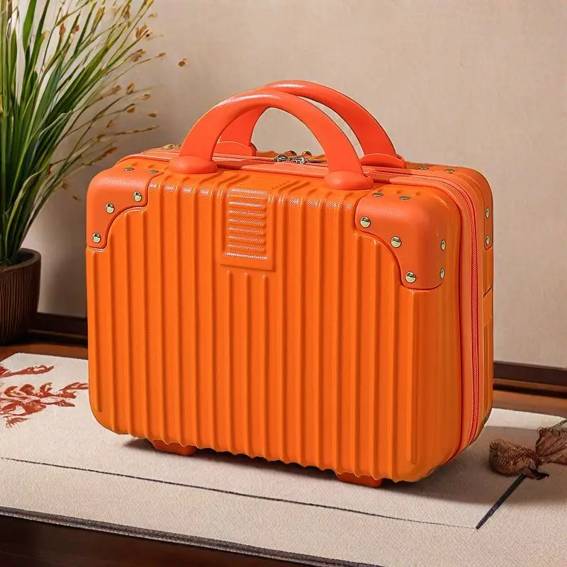 14 Inch Portable Handheld Makeup Suitcase, Mini Travel Storage Case, Hard Shell Cosmetic Handbag Gift Box for Women