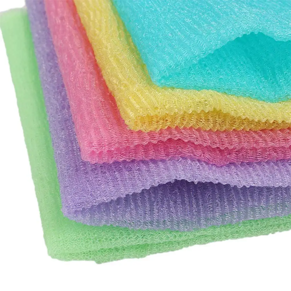 Spugna per il lavaggio del corpo Lavaggio del corpo pulito Maglia di nylon Bagno Doccia Panno per il lavaggio in nylon Asciugamano da bagno Asciugamano per la pulizia