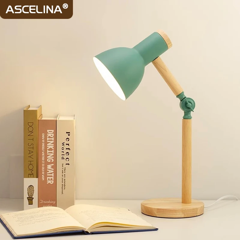 

LED Macaron Table Lamp Nordic Adjustable Desktop Lights For Bedroom Bedside Study Living Room Simple Reading Desk Decor Lighting