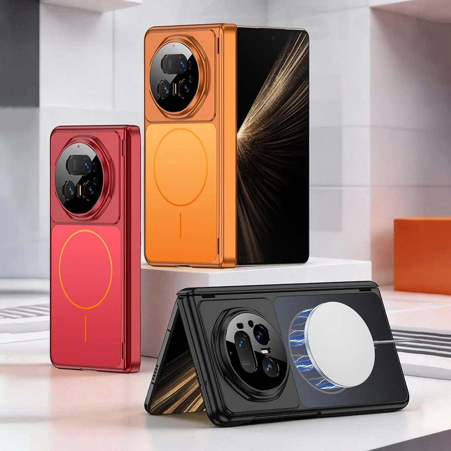 Magnetyczne etui na telefon z zawiasem do Honor Magic V5, tylko tylna strona, magnetyczne ładowanie bezprzewodowe, plastikowa, matowa, twarda obudowa do Honor Magic V5. — zdjęcie produktu 6