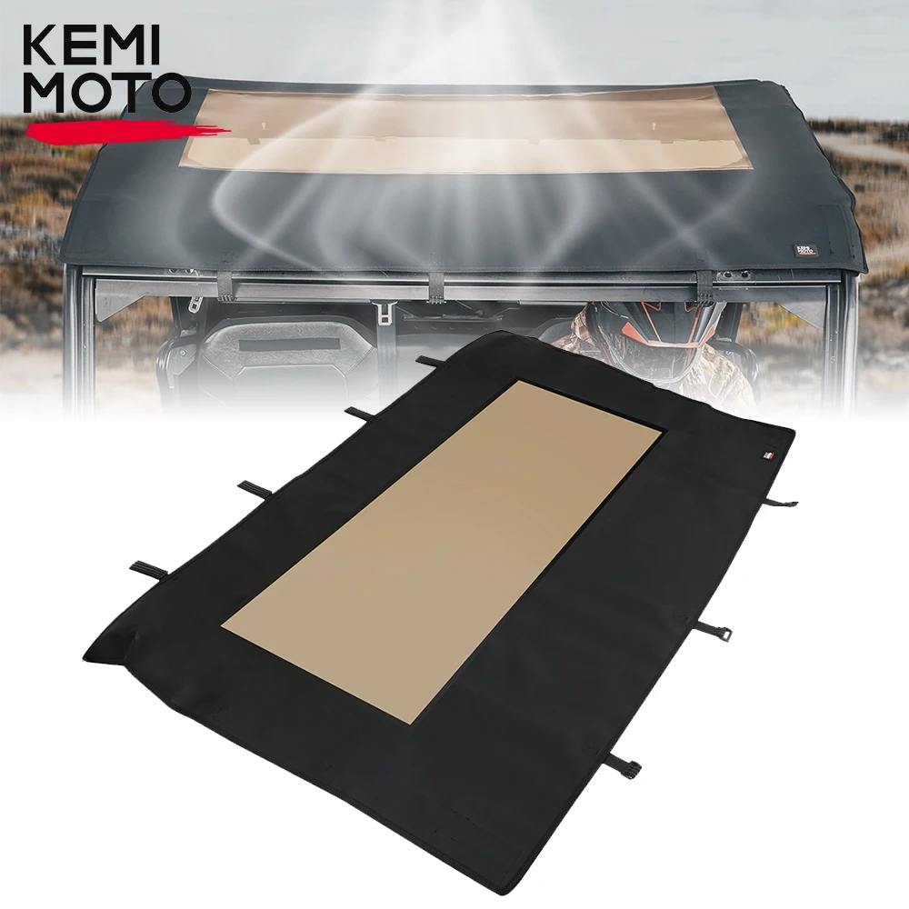 KEMIMOTO UTV Canvas Roof  Soft Top Tint Waterproof Compatible with Polaris Ranger CREW XP 1000/1000/570/XP 570/XP 900 2013-2024