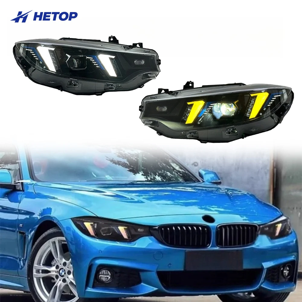 

HETOP F32 Headlights 2013-2019 Dual Color Snake Eye Plug and Play Car Lights 4 Series F80 F82 Yellow and White 435i 440i for BMW