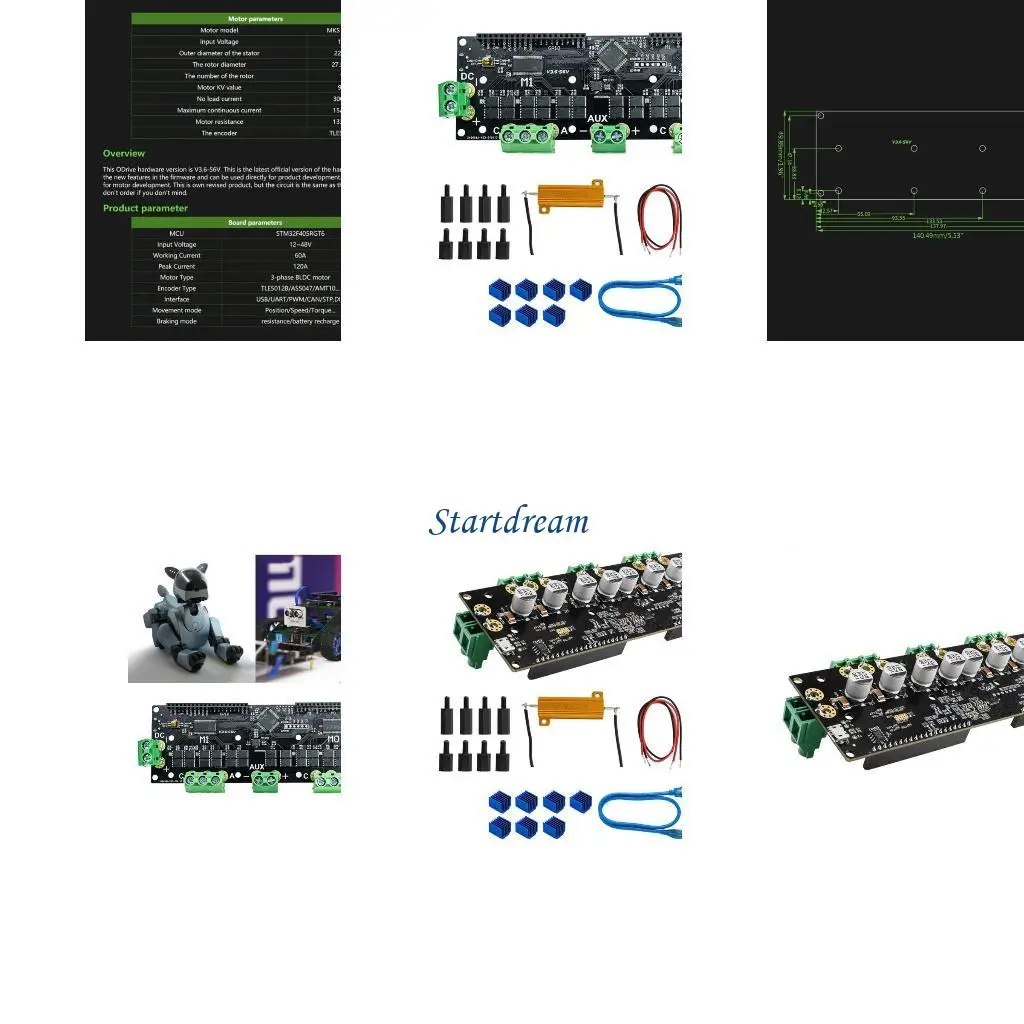 

Плата двигателя двойного двигателя контроллера FOC BLDC High Power Motor Poard 12-56V 60A K92C