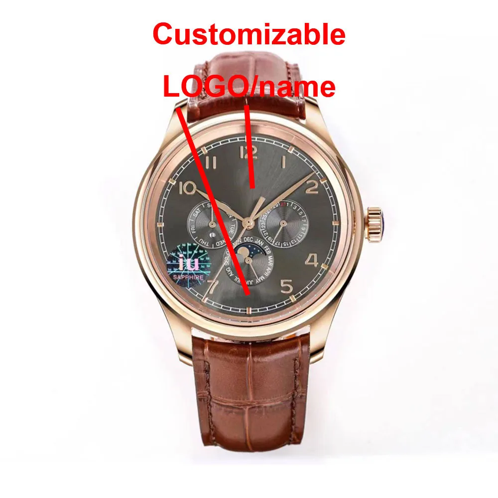 2025 ساعة جديدة قابلة للتخصيص كلاسيكية راقية ساعة ميكانيكية أوتوماتيكية بالكامل مقاومة للماء ساعة رجالي عصرية سلسلة ثلاث عيون #2