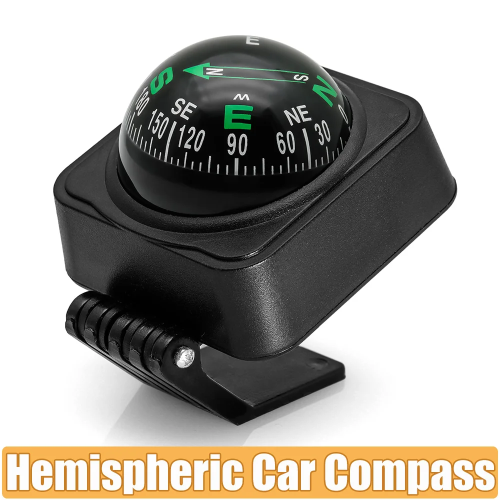 Autokompass 360° °   Omnidirektionaler Zeiger, verstellbare Navigation, halbkugelförmiger Kompass, Zeigleitfaden für Auto, Boot, LKW, Outdoor