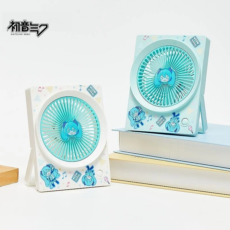 

Hatsune Miku desktop fan summer creative new card-style desk home school girl heart kawaii electric fan holiday gift wholesale