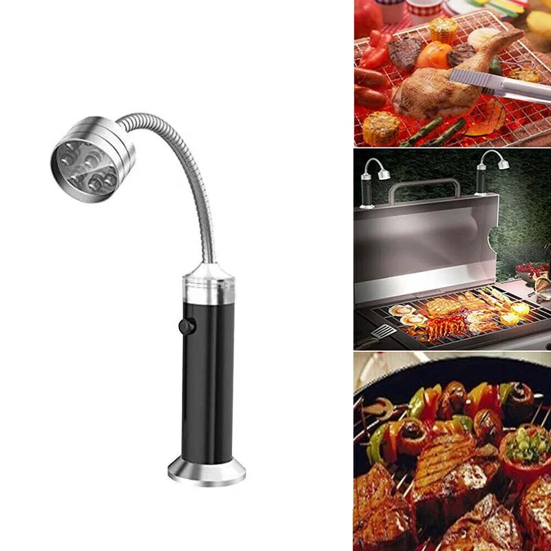 Grill Light - BBQ Accessories for Outdoor with Magnetic Base 360 Degree Flexible Neck Water Heat Resistant No Batteries Included