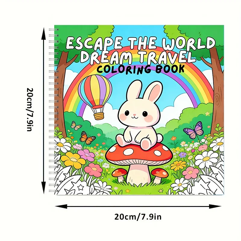 Coloring Book Escape the World for Adults, Relaxing Colouring Book, Stress Relief, Birthday Gift & Back to School Art Supplies