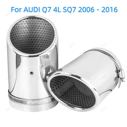 2 PCS Exhaust Tip Nozzle Muffler For AUDI Q7 4L SQ7 2006 - 2016 Stainless Steel Rear Exhaust pipe Tips Tailpipe Car Accessories