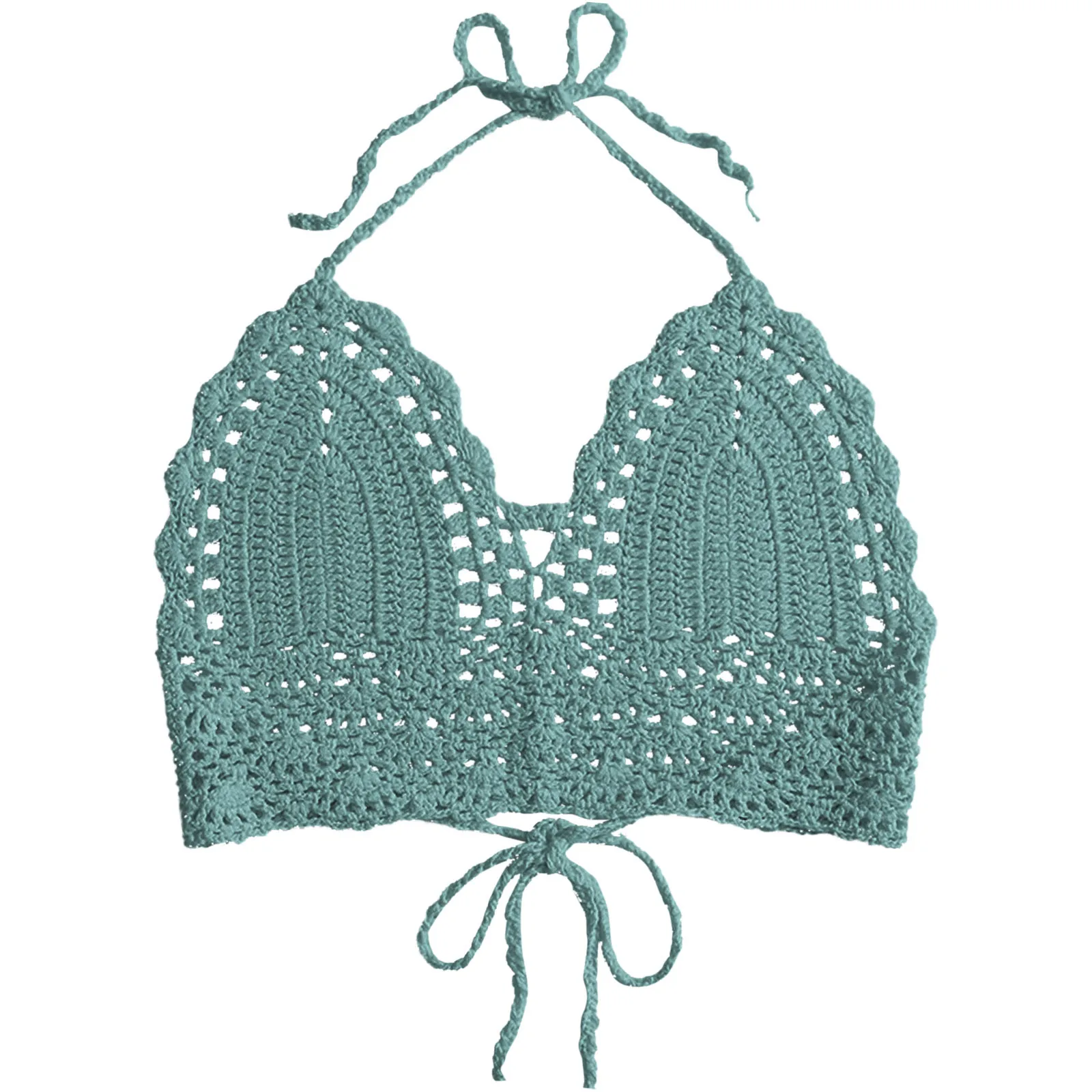 Beach Camisoles Bikini Bralette Halter Cami Knitted Bra Backless Beachwear Tank Top New Sexy Bikini Crop Top Women Crochet Boho