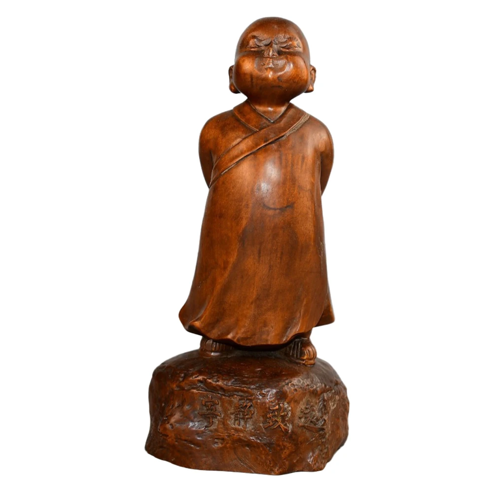 Sculpture sur bois chinois, Sculpture en bois sculpté, sérénité, tranquilité, pleine conscience, pureté, simplicité, dévotion, mortier, grâce