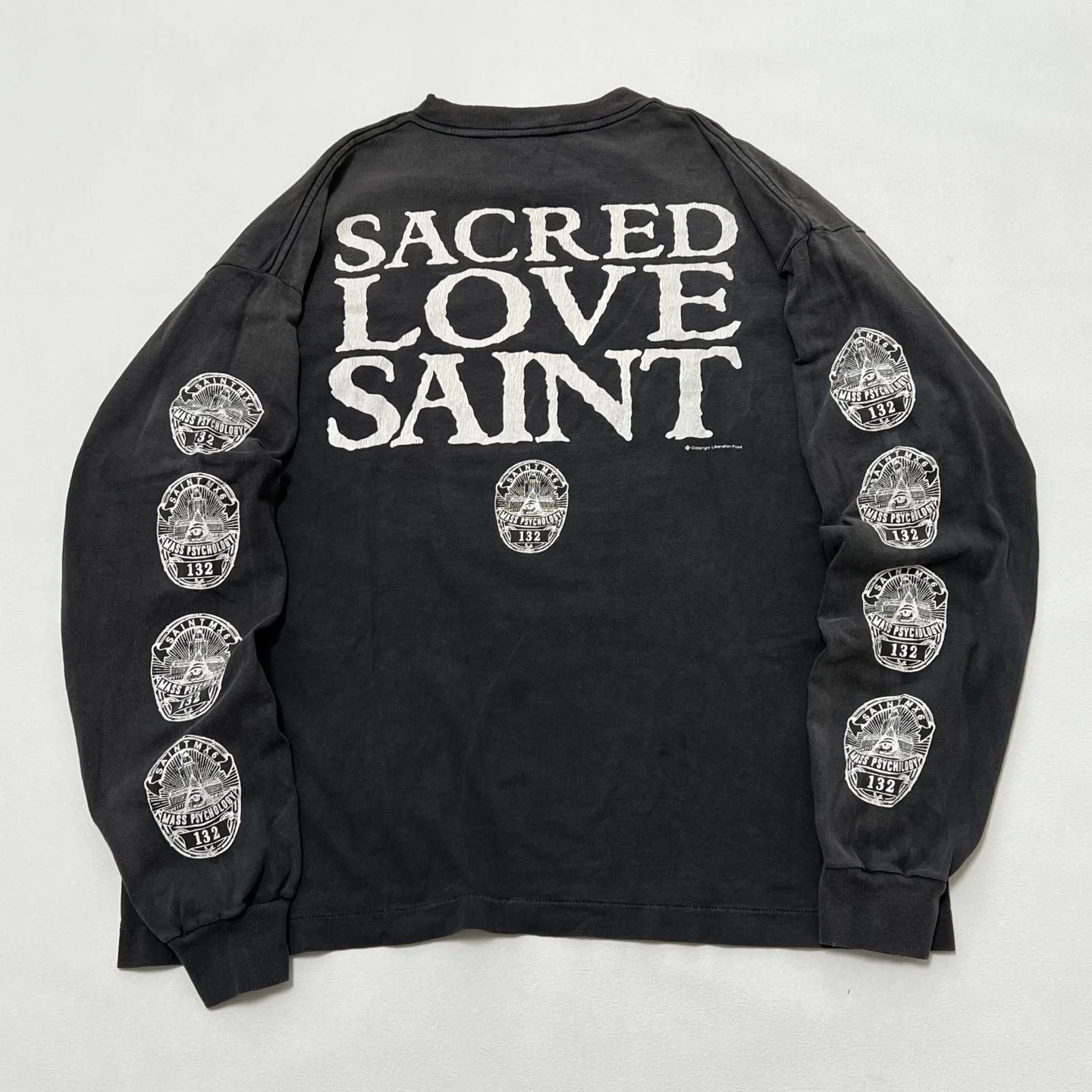 LOVE Saint LS Vintage Black T Shirt Men Women 1:1 Best Quality Heavy Fabric Nice Washed Tee Tops T-Shirt