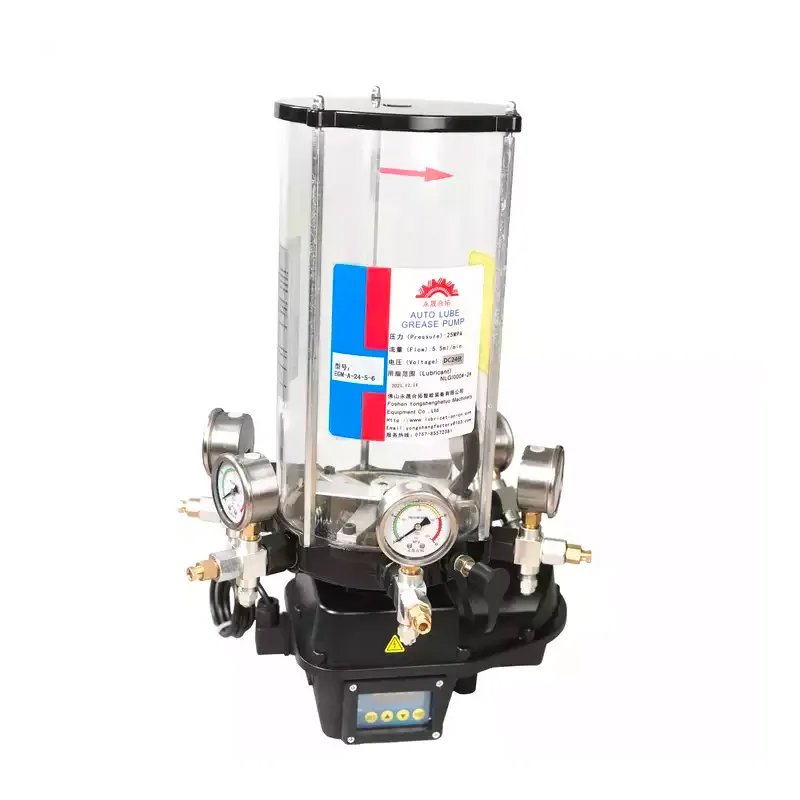 5 Outlets Timer Controller Electric Piston Grease Pump With Agitator For Machine Tool Engineer Heavy Machine Lubrication