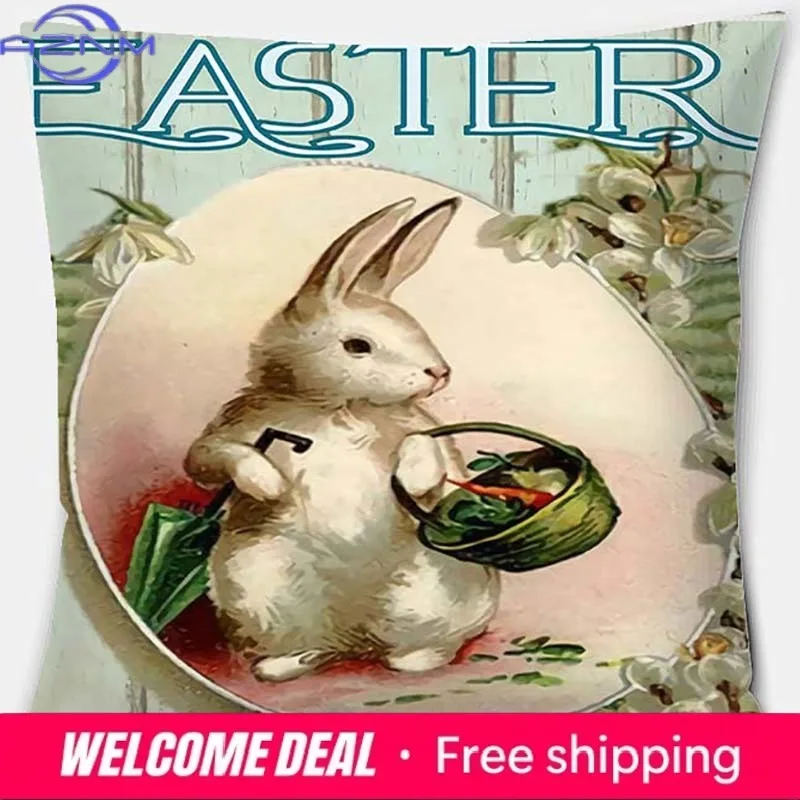 Cute rabbit series pattern pillowcase square  home office decoration  cojines decorativos para sofá