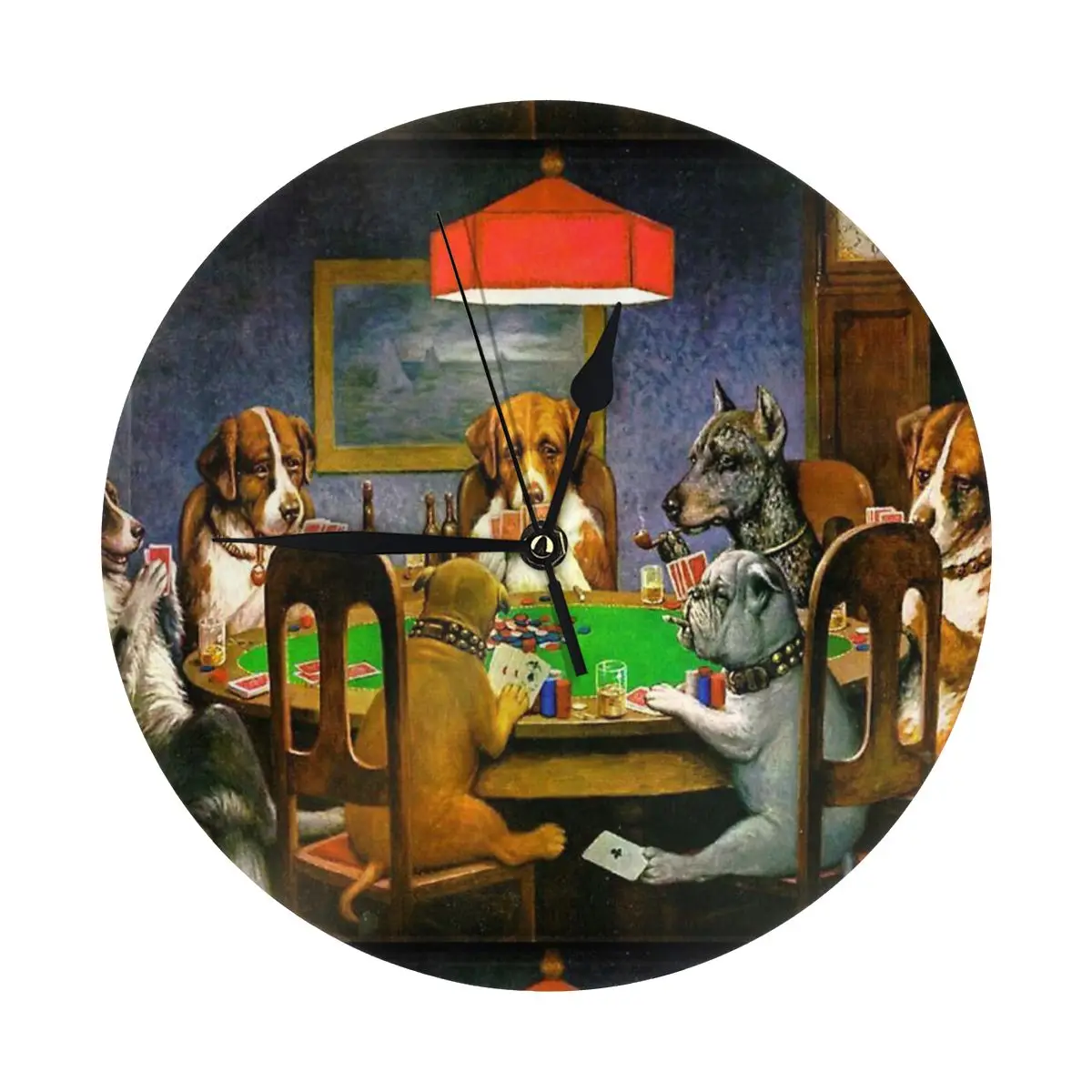 ポーカーをする犬壁時計部屋の装飾時計ヴォーグ