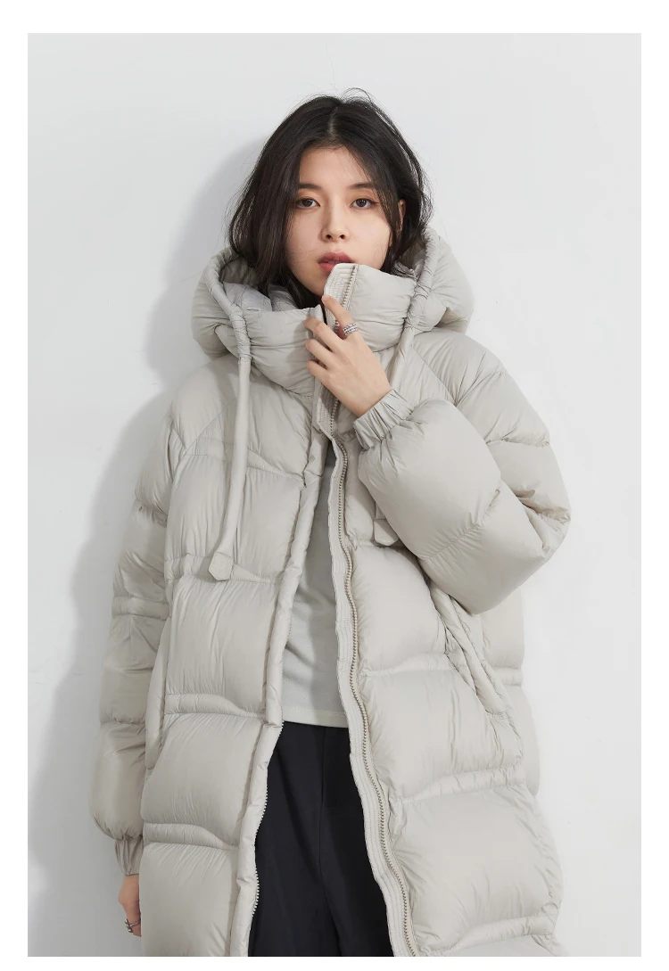 CHIC VEN Women Long Down Coats Solid Loose Casual 95 White Duck Down Jacket Thick Warm Female Outerwear Autumn Winter 2025
