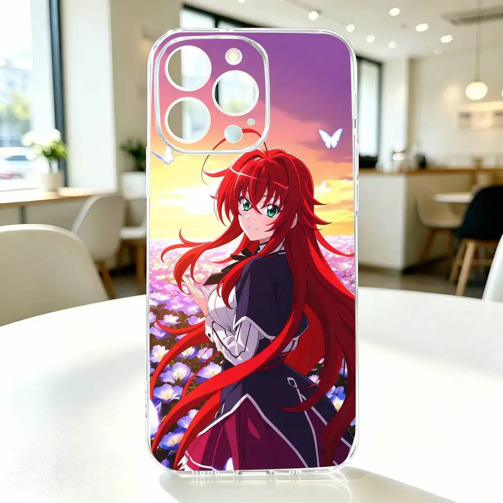 DXD Rias Gremory   Phone Case Transparent Silicone Soft For iPhone 17 16 15 14 13 12 11 Mini Pro Max Plus