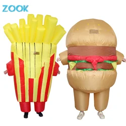 Halloween Hamburger Inflatable Costume Cosplay Party Funny Soda Water French Fries Coffee Cup Decorations For Adult Perform Prop