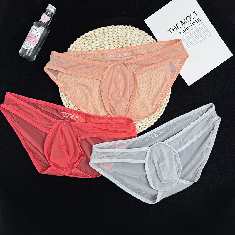 1 SZT. ADANNU Męskie Slipki Bielizna Seksowne Męskie Majtki Bikini U Convex Modne Oddychające Niskie w Pasie Męskie Figi Sissy Cueca