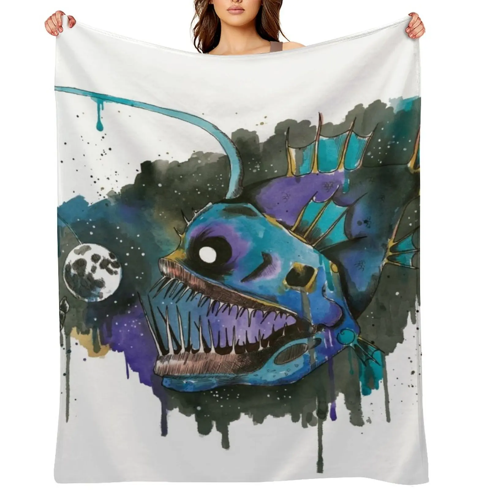 anglerfish Throw Blanket Soft Big Blankets Sofas Of Decoration Bed covers Sofa Throw Giant Sofa Plush Blankets