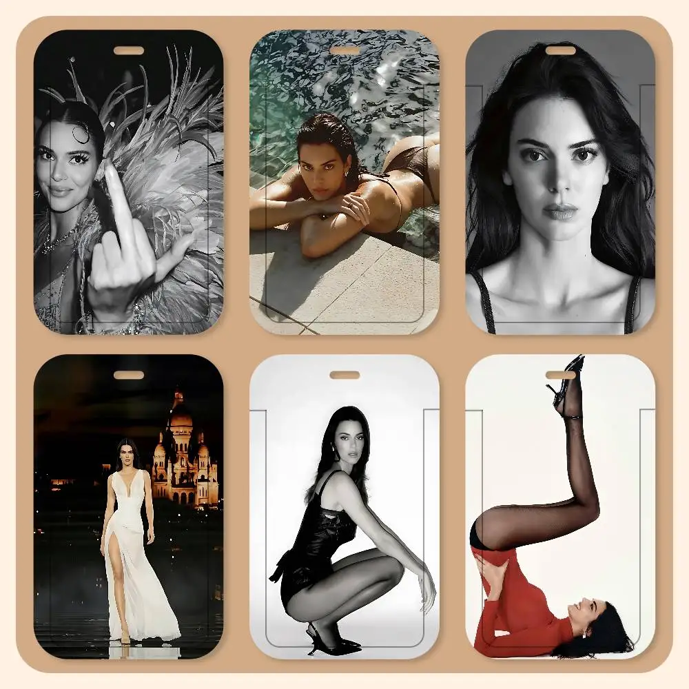 Porta Tarjetas con Cordón Adhesivo de Kendall Jenner, Porta Tarjetas de Identificación para Estudiantes, Porta Tarjetas con Correa para el Cuello, Accesorios de Control de Acceso, Regalos